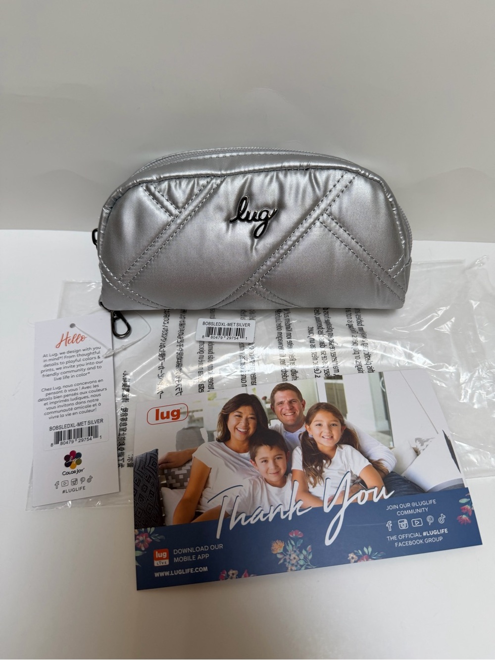 Lug Bobsled XL Silver Eyeglass Case NWT